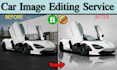 do car photo editing and automotive image background change