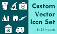 design custom vector icon set in 24 hours