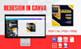 redesign, covert or recreate anything in canva