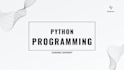 be your python programming expert