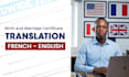 translate birth and marriage certificates french to english