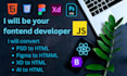 convert figma PSD xd files to HTML CSS bootstrap and responsive also