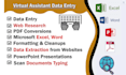 do data entry excel, word, database editing