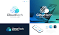 design modern startup, technology, and cyber security logo