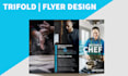 design trifold, bifold brochure, flyer, leaflet, postcard