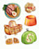 draw 5 food illustration doodles