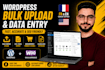 do wordpress bulk content upload, data entry and product listings