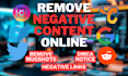 help remove mugshots,erase damaging,delete negative link,elimate false on google