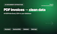 extract data from PDF invoices with ai ocr into excel or your database