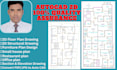 draw a 2d architectural drawing plan, section, and elevation