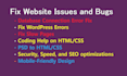 fix html, css, javascript, ajax,  jquery, PHP issues of website