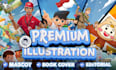 draw excellent mascot, character, illustration for anything