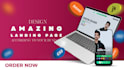 design amazing landing page, html css, js, bootstrap, react