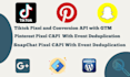 setup tiktok pixel events, snapchat and pinterest pixel conversion api with GTM
