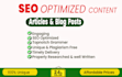 do SEO content writing, article writing, blog post writing