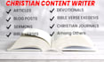 write SEO christian articles, blogs, devotionals, sermons, journals