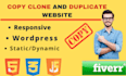 copy clone website in HTML CSS javascript bootstrap