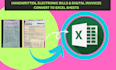 convert PDF invoice, bank statement, handwritten bill to excel