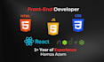 do front end development using HTML CSS javascript and react