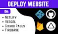 deploy react next js website to netlify, vercel, gtihub