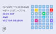 professional vector icon set design with custom icons