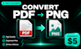 convert PDF pages to high quality png images