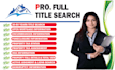 do full title search, USA