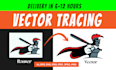 manually vector trace logo, edit, vectorize, redesign, recreate design