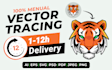 manually vector trace logo, edit, vectorize, redesign, recreate design