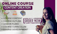 create course outline, lesson plan and course content