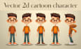 design vector 2d cartoon character