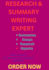 do research and summary writing and essays