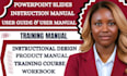 create training manual, user guide, training course, workbook and ppt slides
