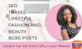 write SEO optimized beauty and fashion blog posts