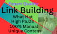 do 50 link building ha, da sites, backlinks