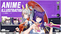 draw art illustration in anime style for pfp oc or fanart vtuber