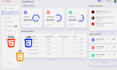create admin dashboard using HTML, CSS, javascript, and react