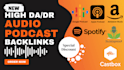 create audio podcast backlinks on high da DR sites