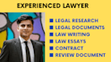 draft legal documents, demand letter, law writing, essays and legal research