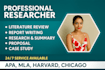 do research and summary writing, literature, review, case study, report writing