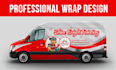 design attention grabbing van wrap, car wrap design, vehicle wrap