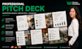 design your pitch deck in power point, google slides or canva