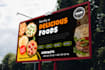 design billboard, yard sign, outdoor, signage, sign board for restaurant