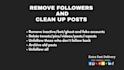 manually remove fake followers delete posts on social media