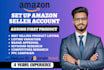 do your amazon store setup and product listings with variations