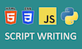 write scripts in HTML, CSS, javascript, python