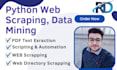 build python web scraping, data mining, web scraper, website data scraping