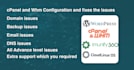 fix all the issues in cpanel, dns, email, backup etc