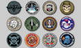 create patch badge army tactical circular sticker and skull military logo design