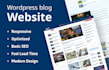 develop blog website, modern professional wordpress blog website